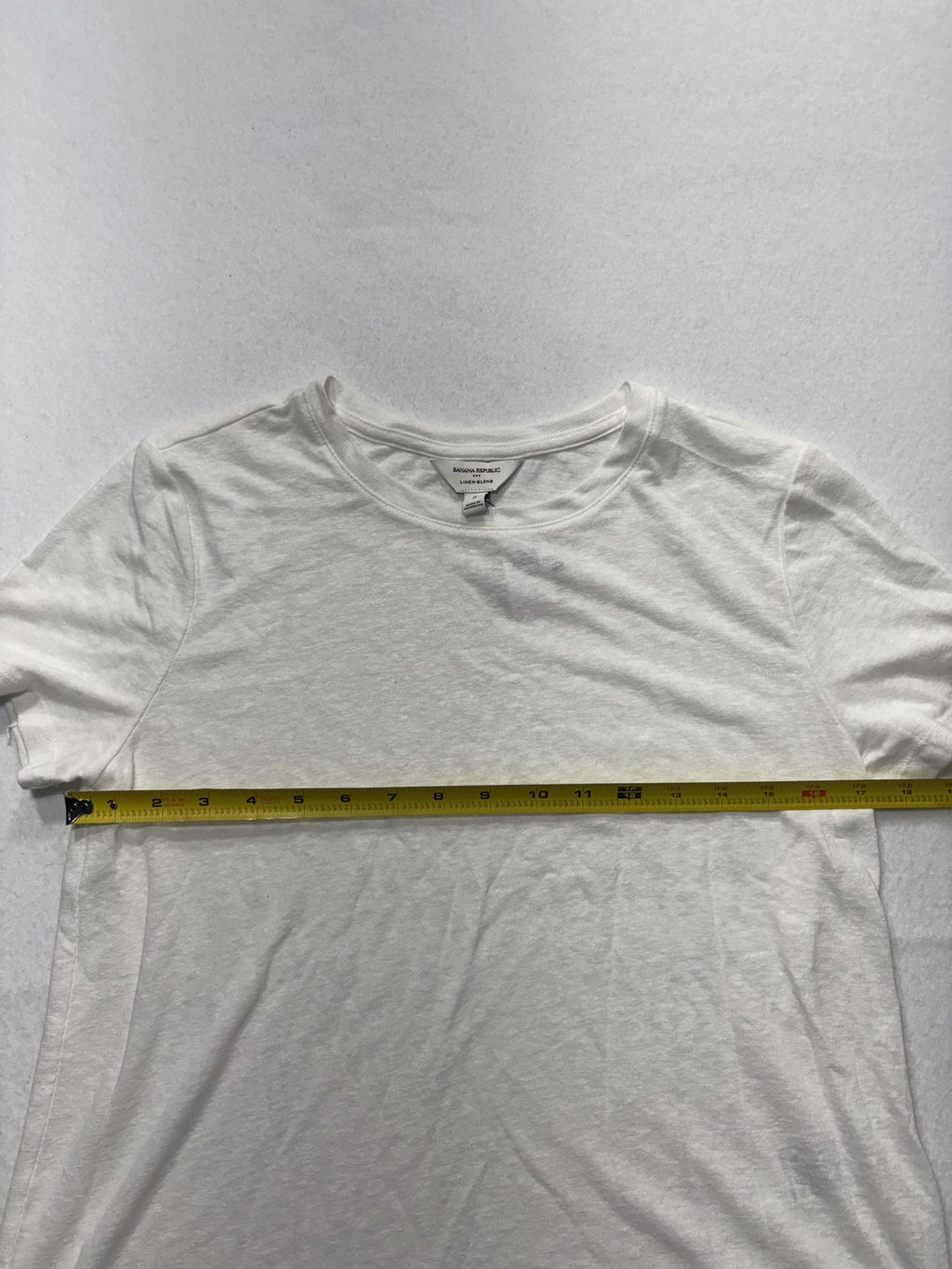 Banana Republic Shirt Womens Small White Linen Blend Crew Neck Short Sleeve Tee