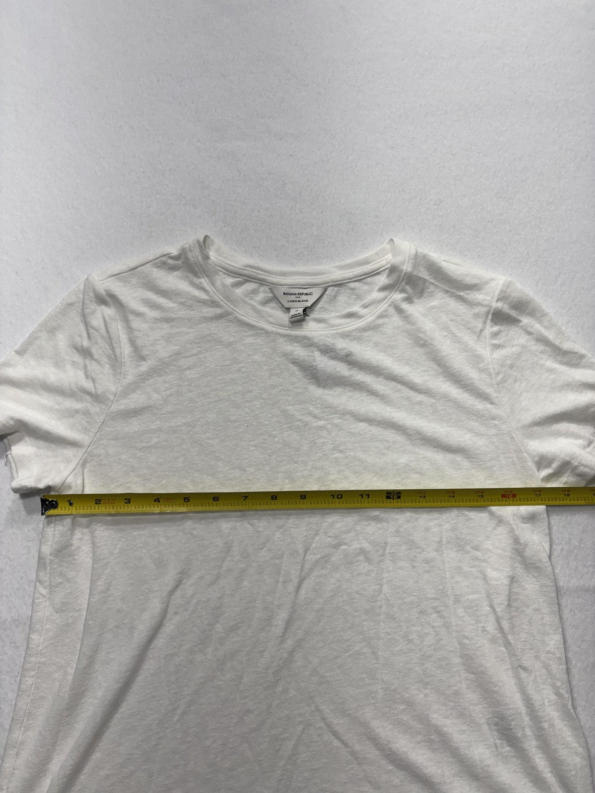 Banana Republic Shirt Womens Small White Linen Blend Crew Neck Short Sleeve Tee