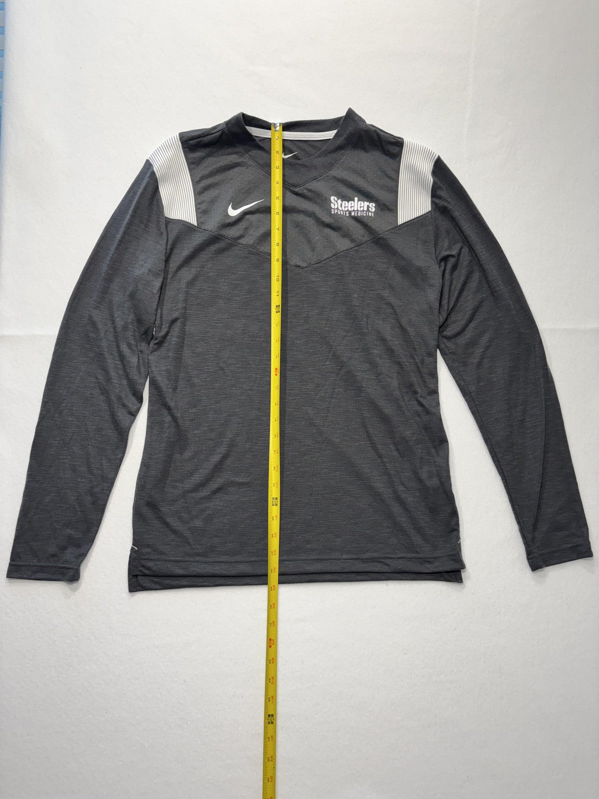 Pittsburgh Steelers Shirt Mens Medium Gray NFL Football Nike Dri Fit Long Sleeve