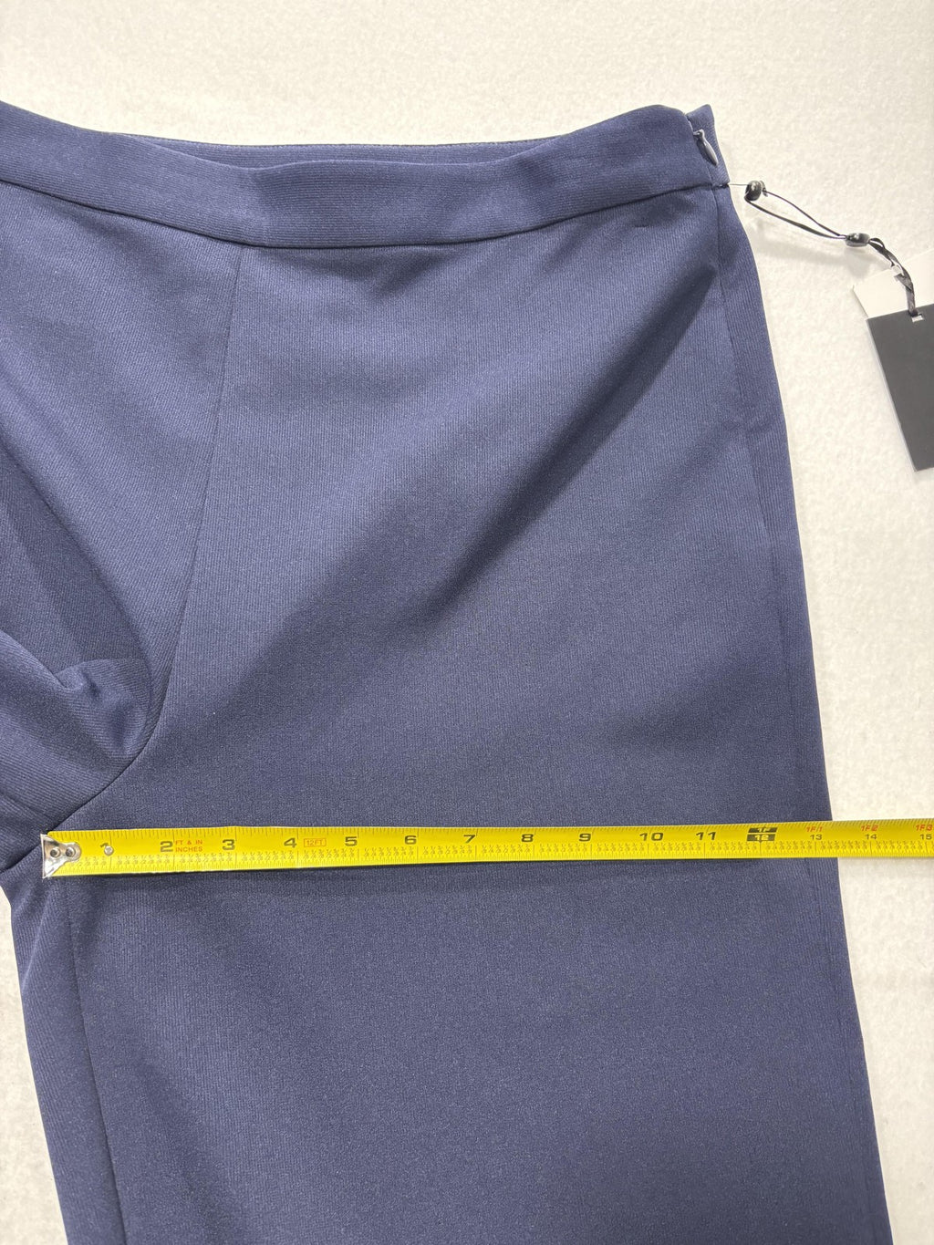 DKNY Dress Pants Womens 16 Blue Twill Wide Leg Stretch Zip Art Basel Work