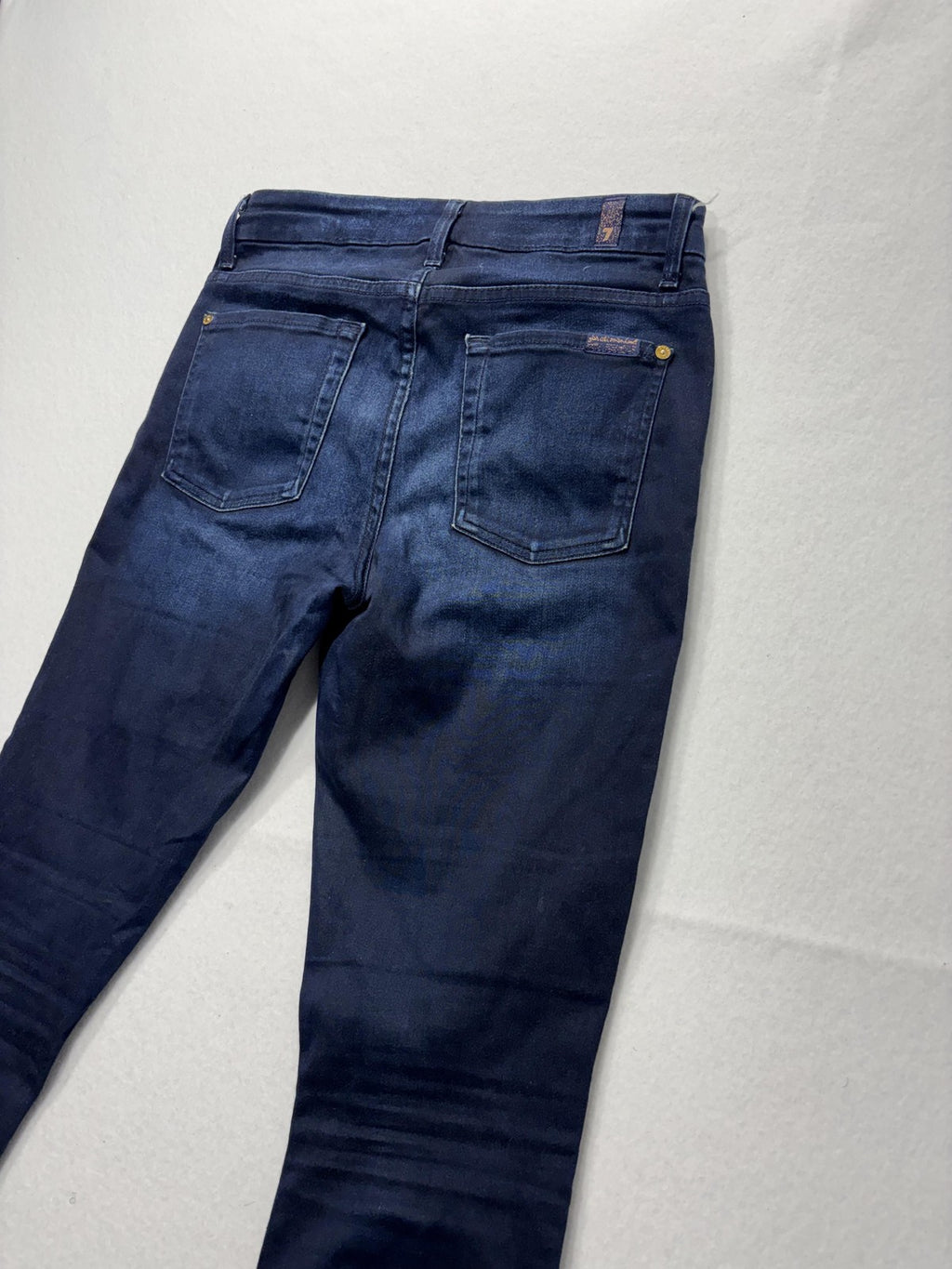 7 For All Mankind Jeans Womens 27 Blue Dark Wash High Waist Skinny Stretch