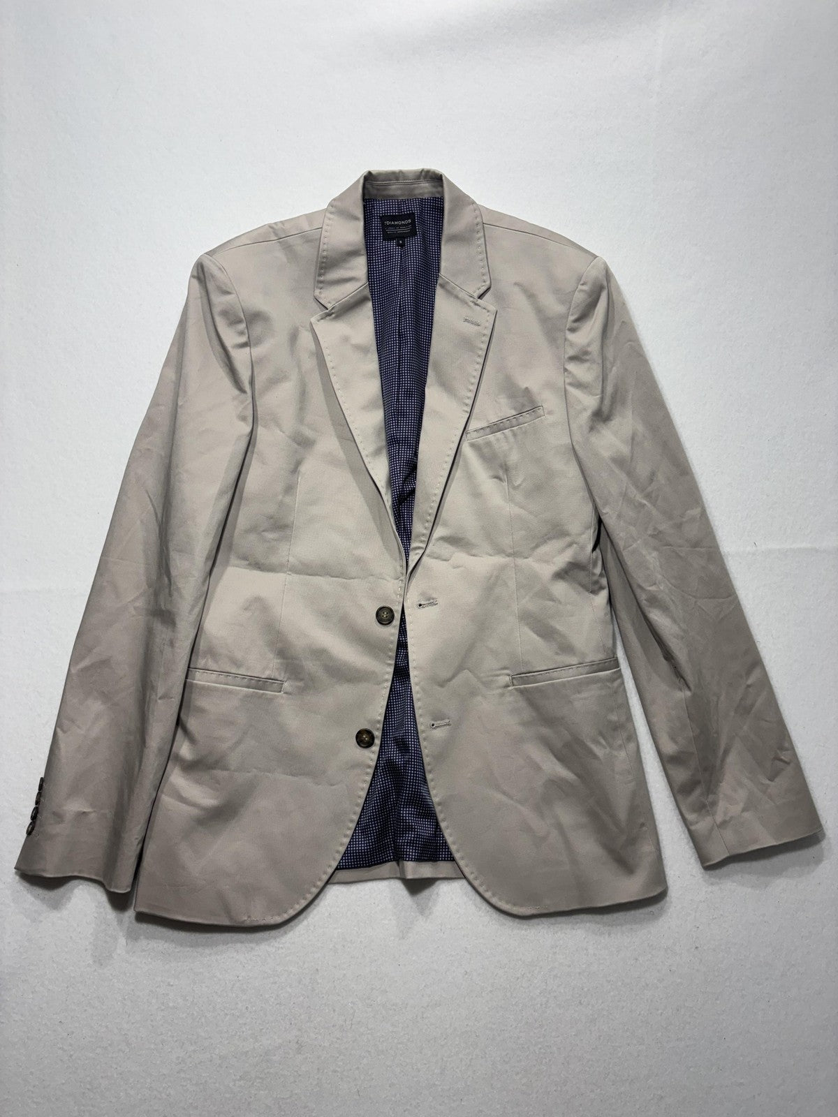 7 Diamonds Sport Coat Mens Small Beige Two Button Notch Lapel Blazer Casual