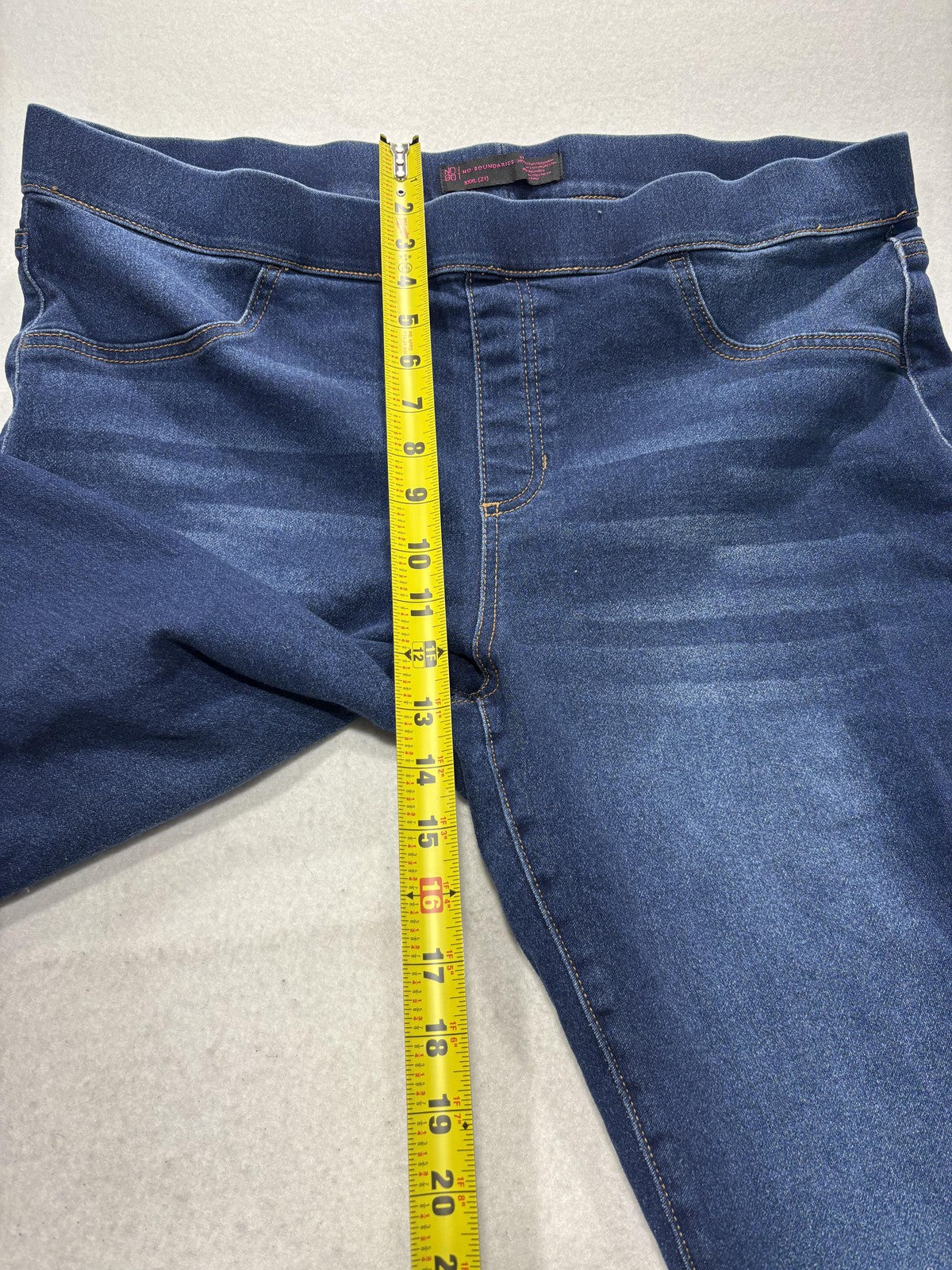 No Boundaries Jegging Jeans Juniors 3XL Blue Medium Wash High Rise Stretch