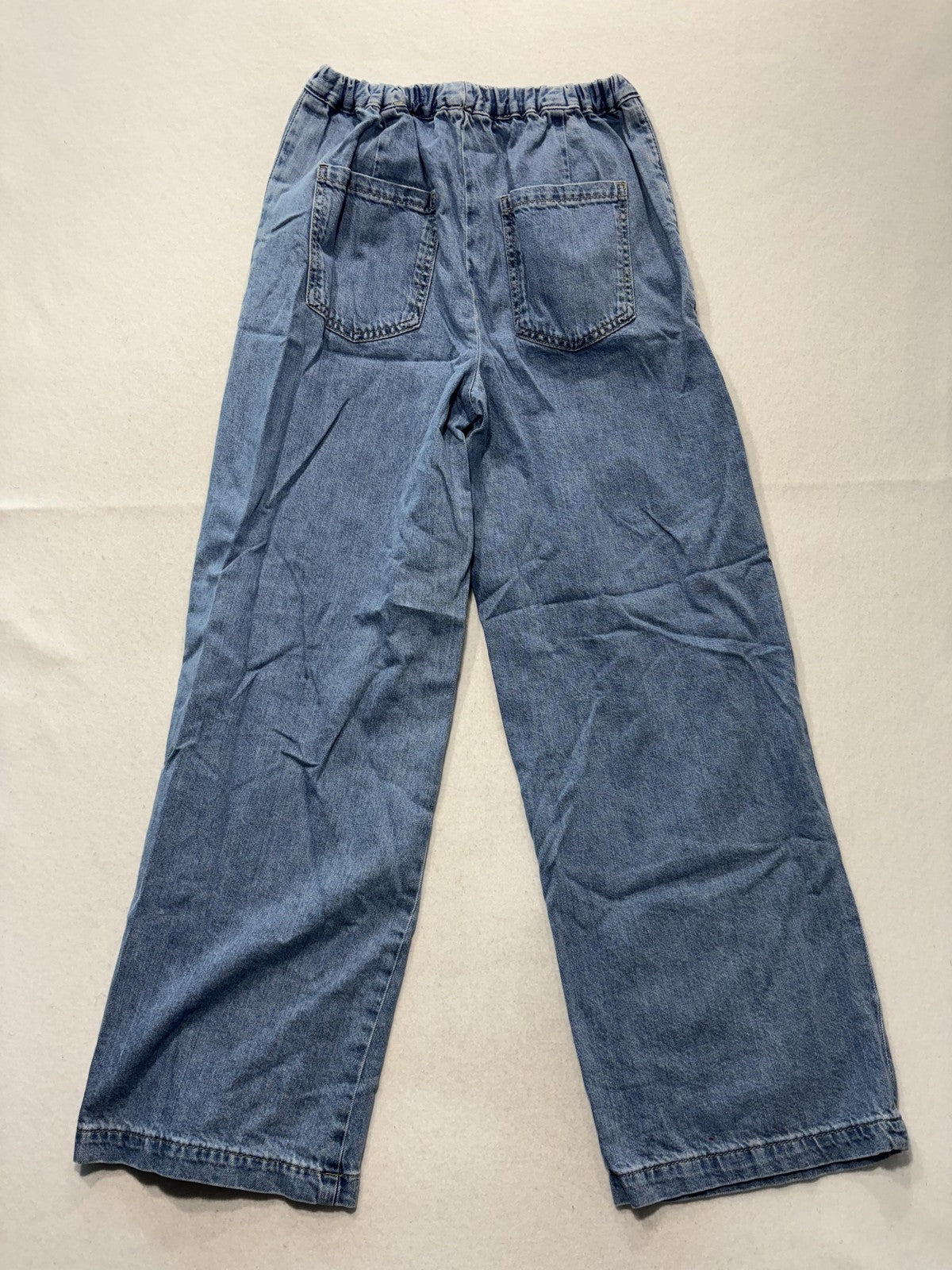 Zara Jeans Mens 30x30 Blue Medium Wash Relaxed Straight Elastic Waist Denim