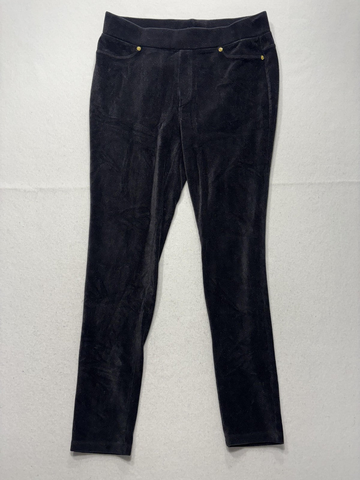 MICHAEL Michael Kors Leggings Womens Large Black Corduroy Pull On Stretch