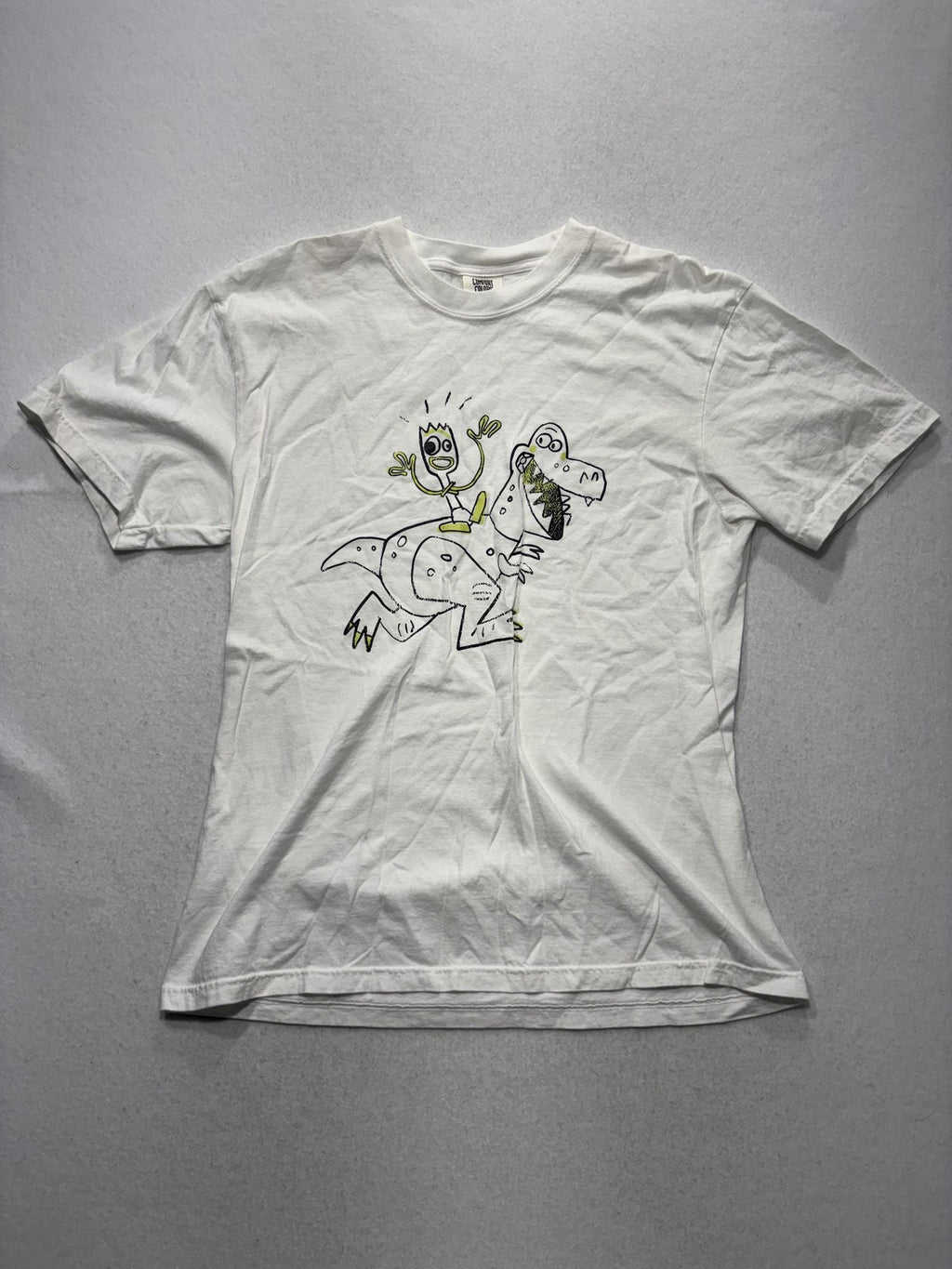 Comfort Colors Shirt Mens Large White Dinosaur Ride Graphic Tee Heavyweight