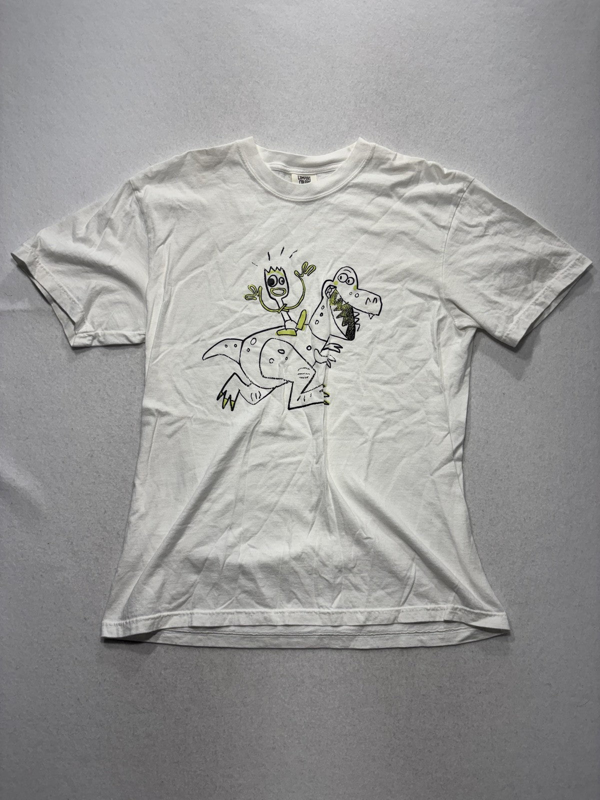 Comfort Colors Shirt Mens Large White Dinosaur Ride Graphic Tee Heavyweight