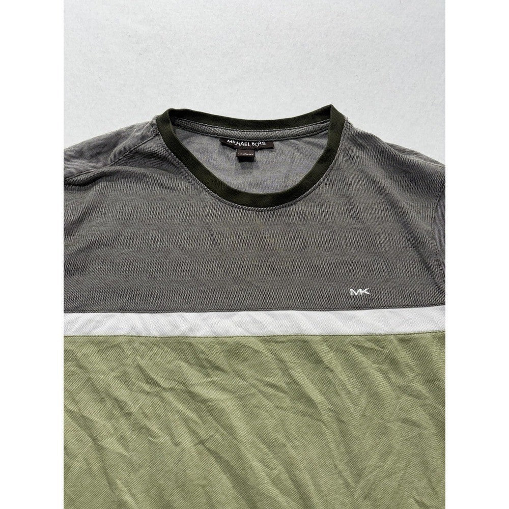 Michael Kors Shirt Mens Large Multicolor Colorblock Ringer T-Shirt Short Sleeve