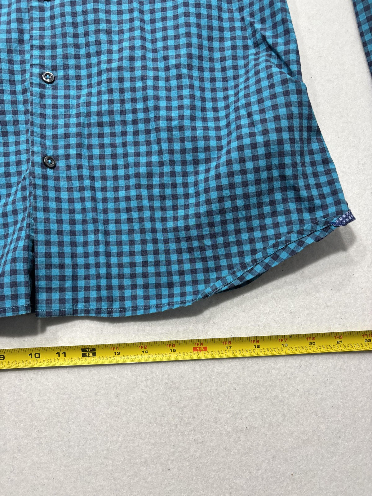 Tommy Bahama Shirt Mens Medium Blue Gingham Pima Cotton Long Sleeve Button Up