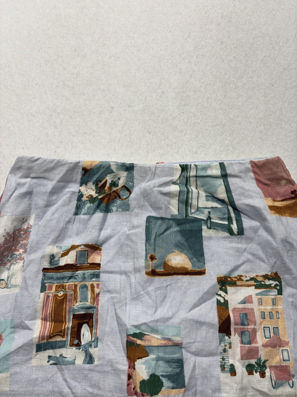 Abercrombie & Fitch Skirt Womens XS Multicolor Linen Scenic Print Mini Casual