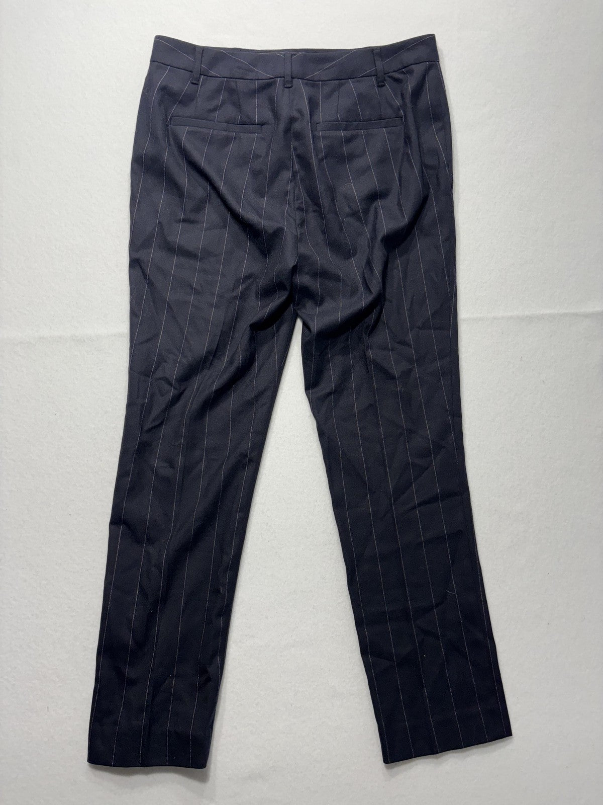 Lauren Ralph Lauren Dress Pants Womens 12 Black Pinstripe Straight Leg Twill