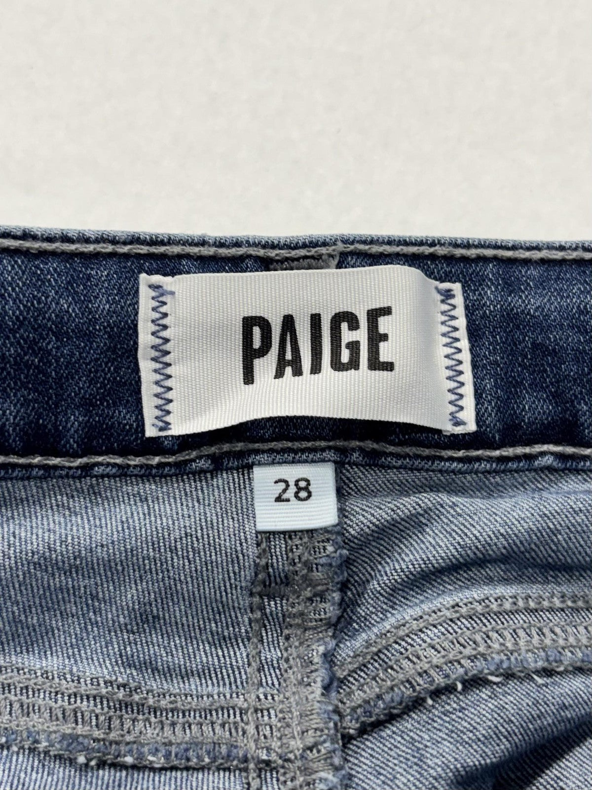 Paige Rory Crop Flare Jeans Womens 28 Blue Medium Wash Raw Hem 28x26 Stretch