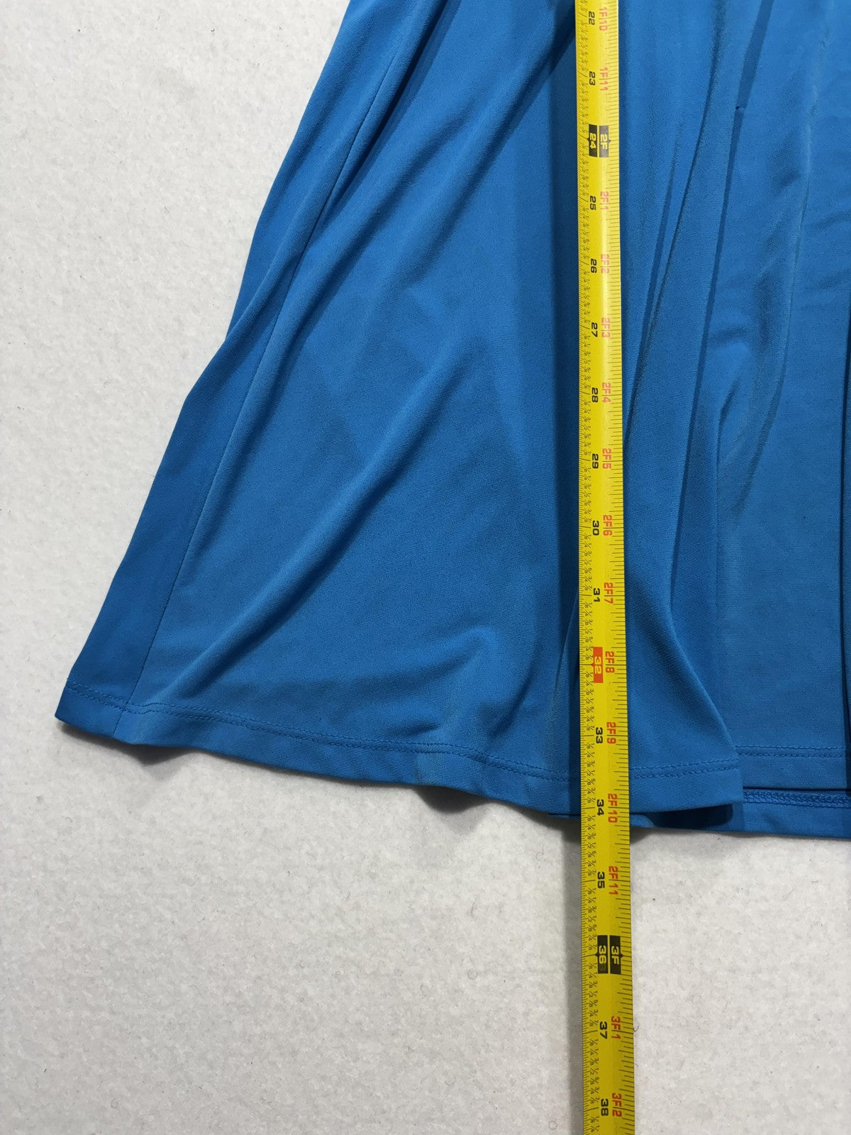 MICHAEL Michael Kors Dress Womens Large Blue Scoop Neck Fit Flare Jersey Stretch
