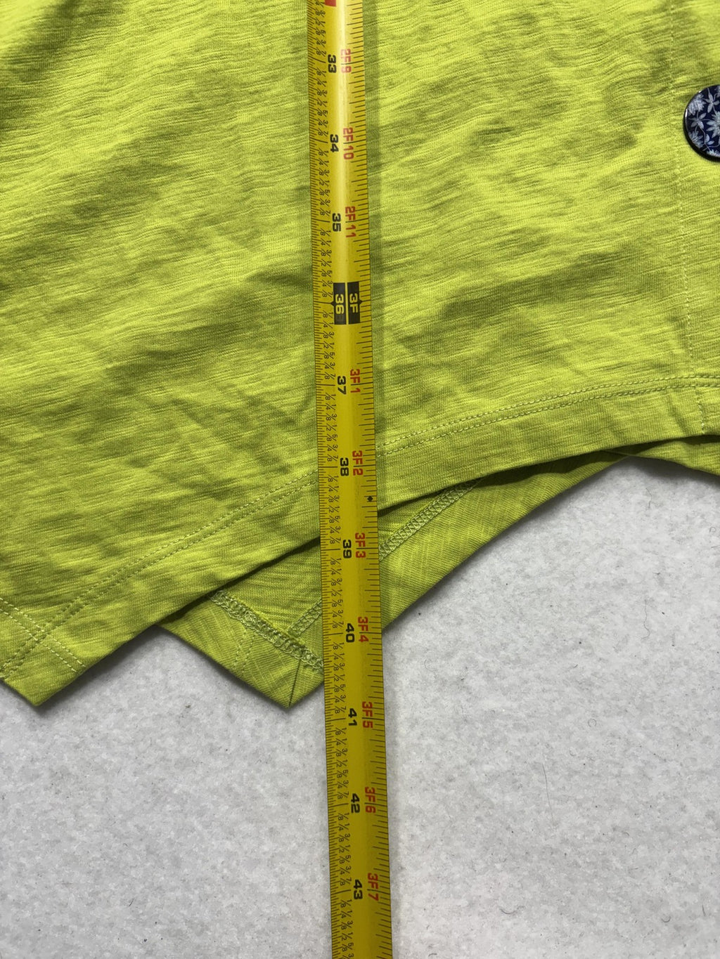 Soft Surroundings Shirt Dress Womens Medium Lime Green Danelle Button Asym Hem