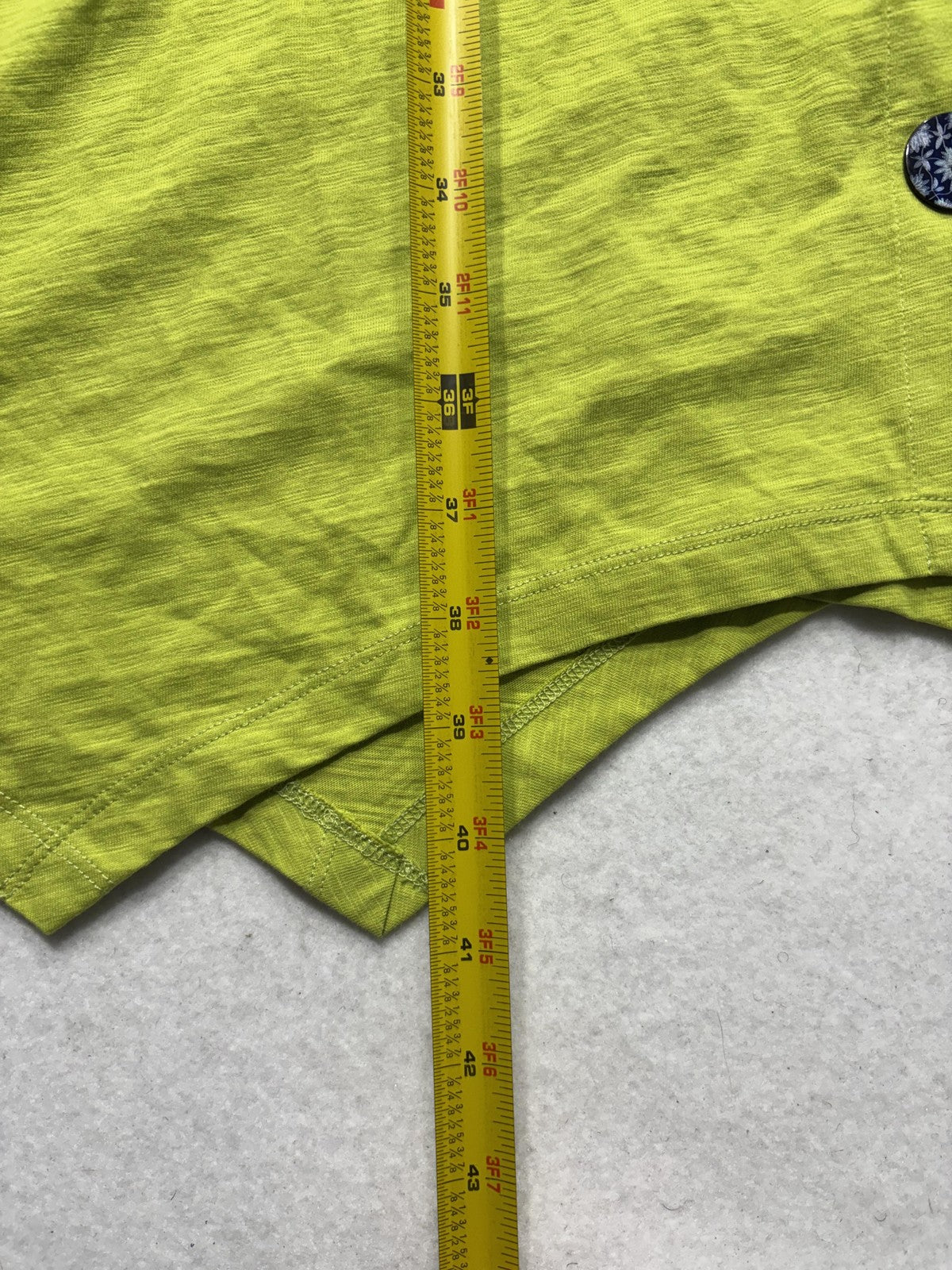 Soft Surroundings Shirt Dress Womens Medium Lime Green Danelle Button Asym Hem