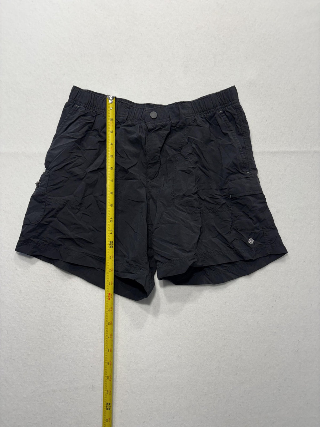 Columbia Swim Trunks Mens Small Black Elastic Waist Lined Pockets Lightweight