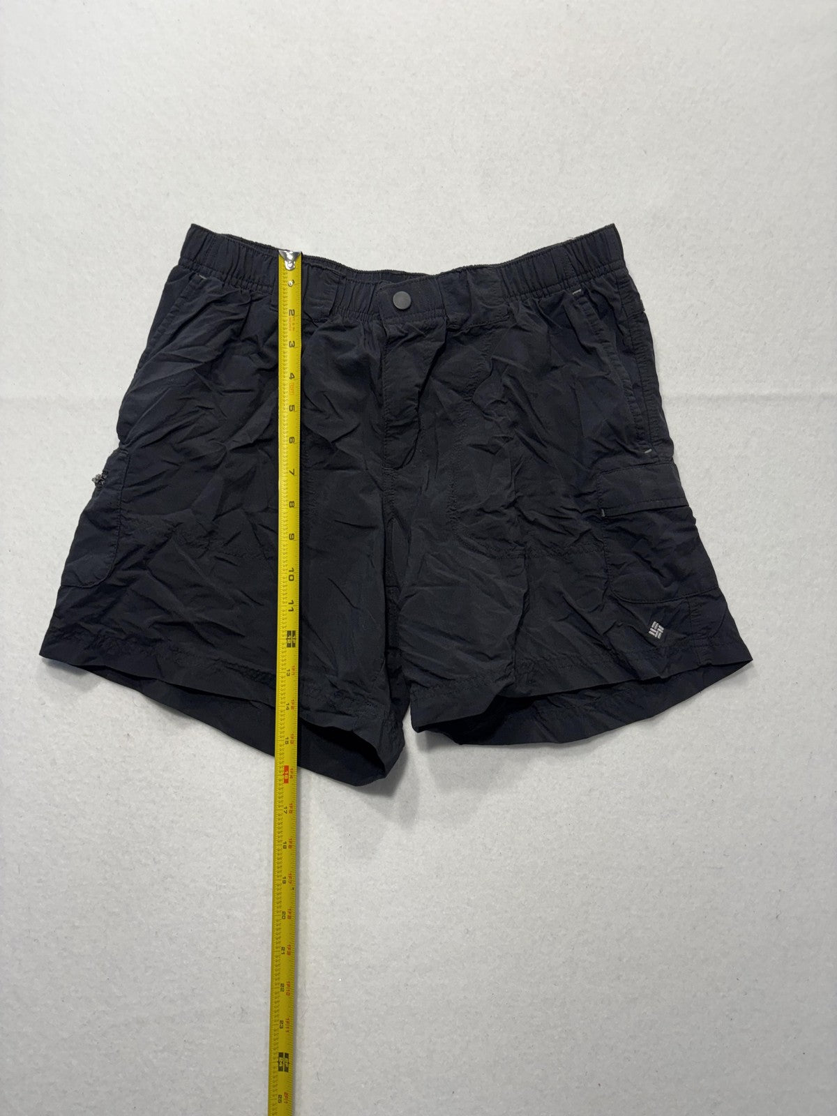 Columbia Swim Trunks Mens Small Black Elastic Waist Lined Pockets Lightweight