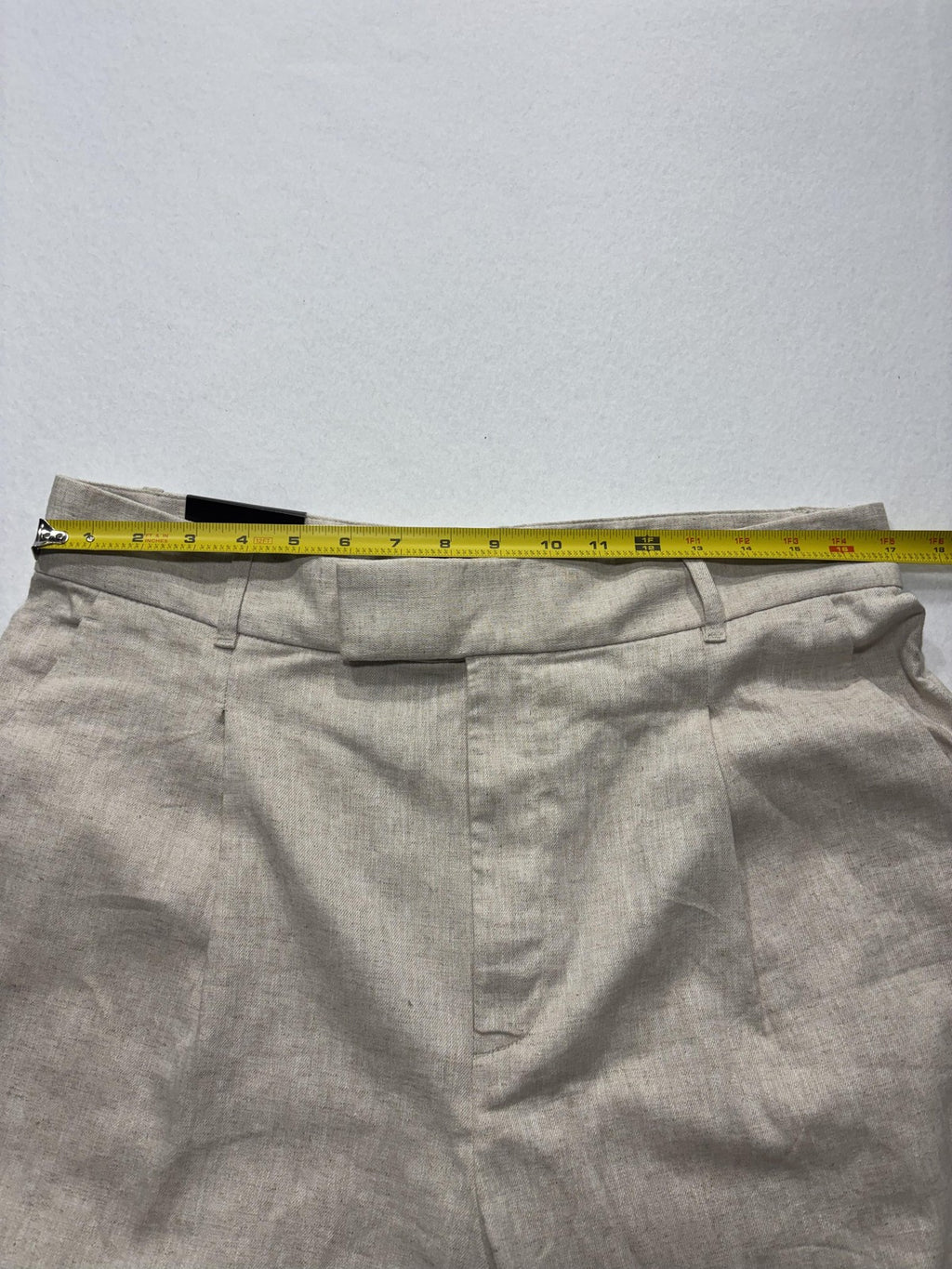 Banana Republic Dress Pants Womens 14 Beige Linen Wide Leg High Rise Relaxed