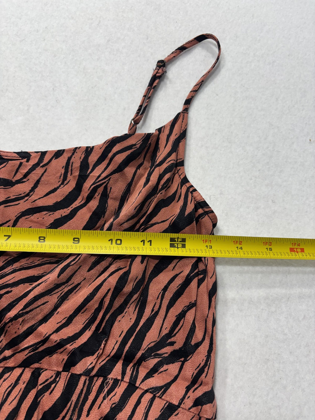 Anthropologie Slip Dress Womens XS Brown Animal Print Scoop Neck Strappy Midi