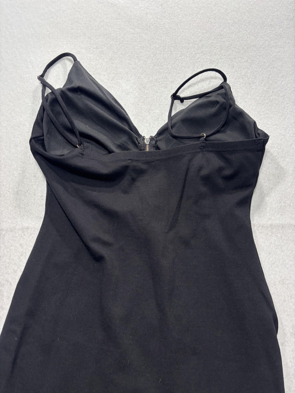 Haute Monde Dress Womens Large Black V Neck Zip Bodycon Mini Party HMD10208