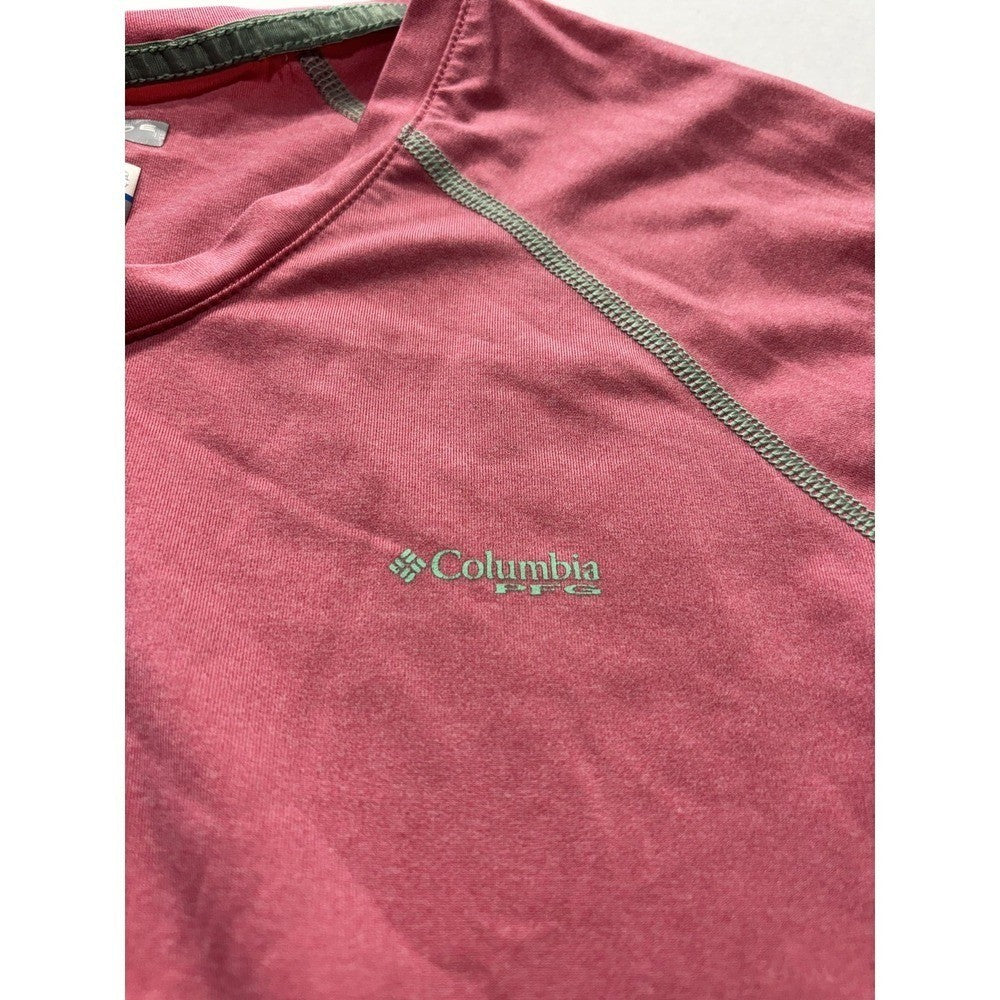 Columbia PFG Omni-Shade Shirt Womens M Pink Crew Neck Long Sleeve Sun Protection