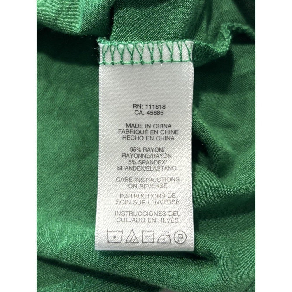 Michael Kors Top Womens Medium Green Cowl Neck 3/4 Sleeve Stretch Tunic Blouse