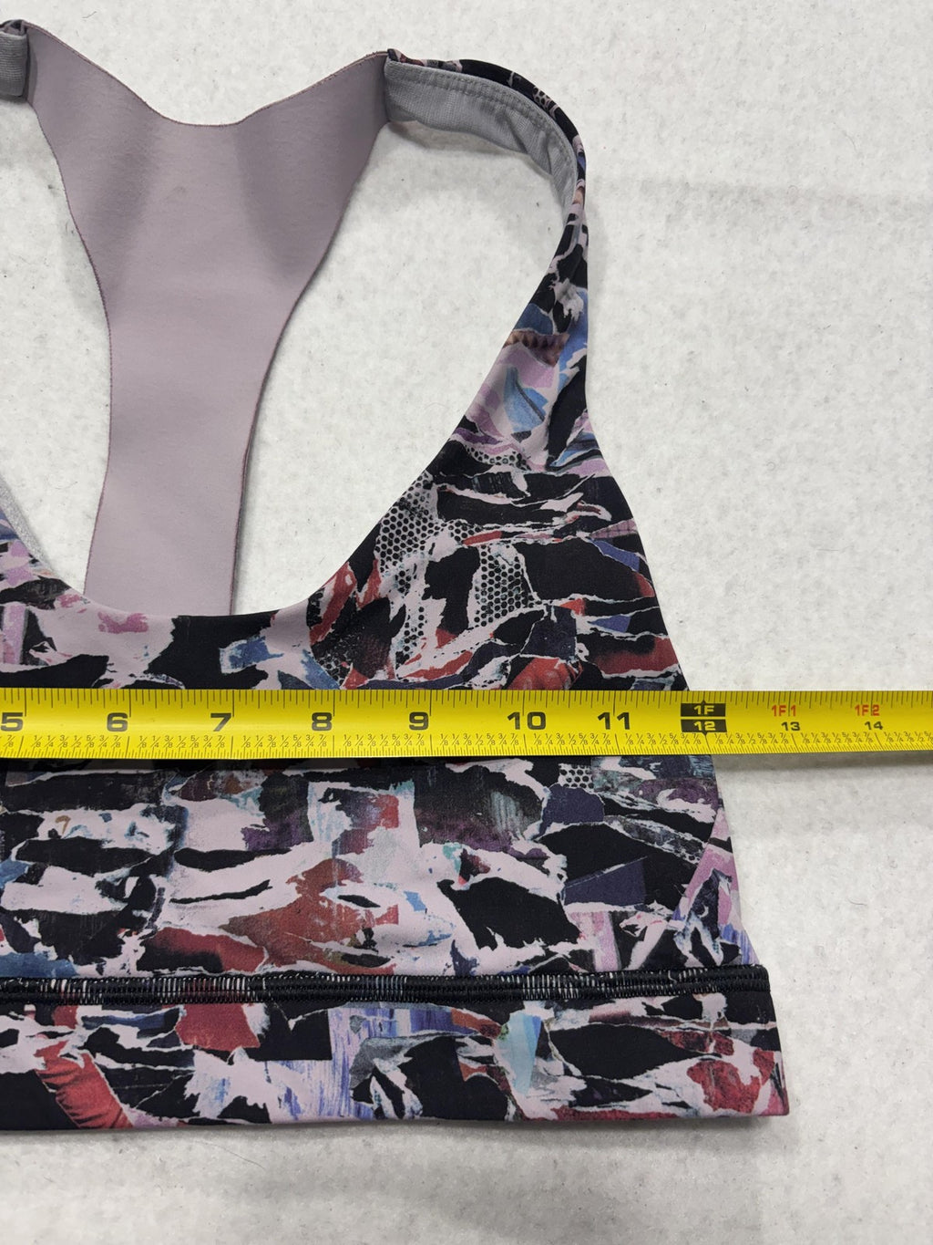 Lululemon Sports Bra Womens 8 Multicolor Racerback Zip Pocket Yoga Athletic