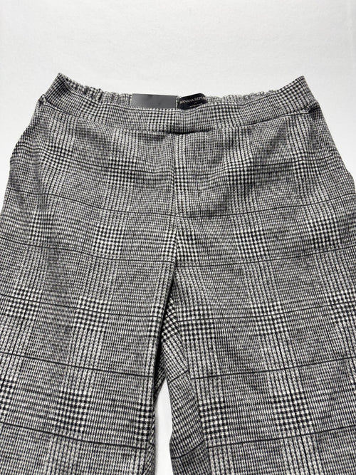 Banana Republic Dress Pants Womens 2 Gray Plaid Hayden Pull On Ponte Ankle Slim
