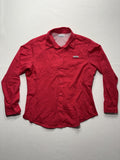 Columbia PFG Shirt Mens Large Red Long Sleeve Fishing Button Up Vented