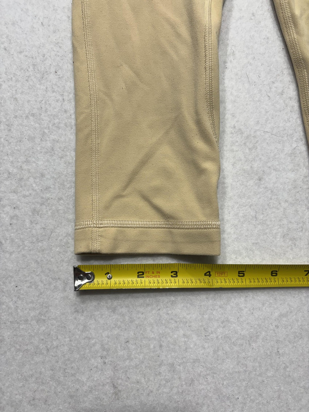 Lululemon Leggings Womens 6 Beige High Rise 21" Inseam Cropped Yoga Stretch