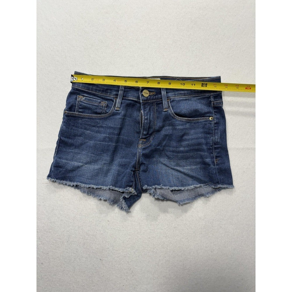 FRAME Denim Shorts Womens 24 Blue Le Cutoff Raw Hem Stretch Casual Summer