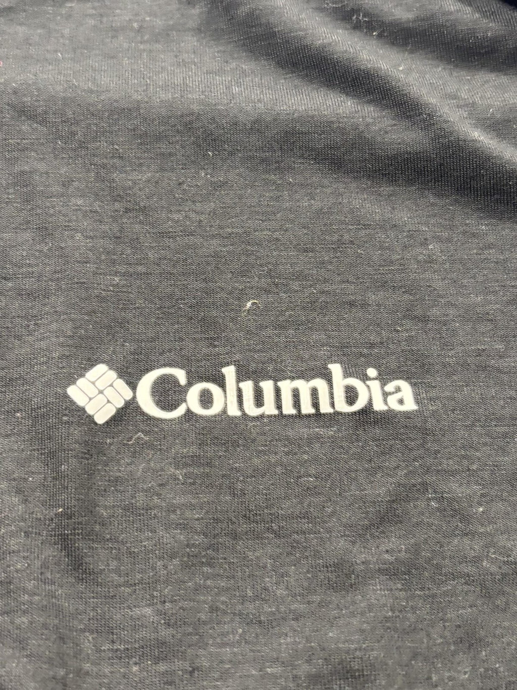 Columbia Shirt Mens 2XL Black Long Sleeve Raglan Stretch Jersey Tee Lightweight