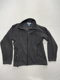 Columbia Jacket Womens S Gray Fleece Full Zip Stand Collar Pockets Soft Outdoor