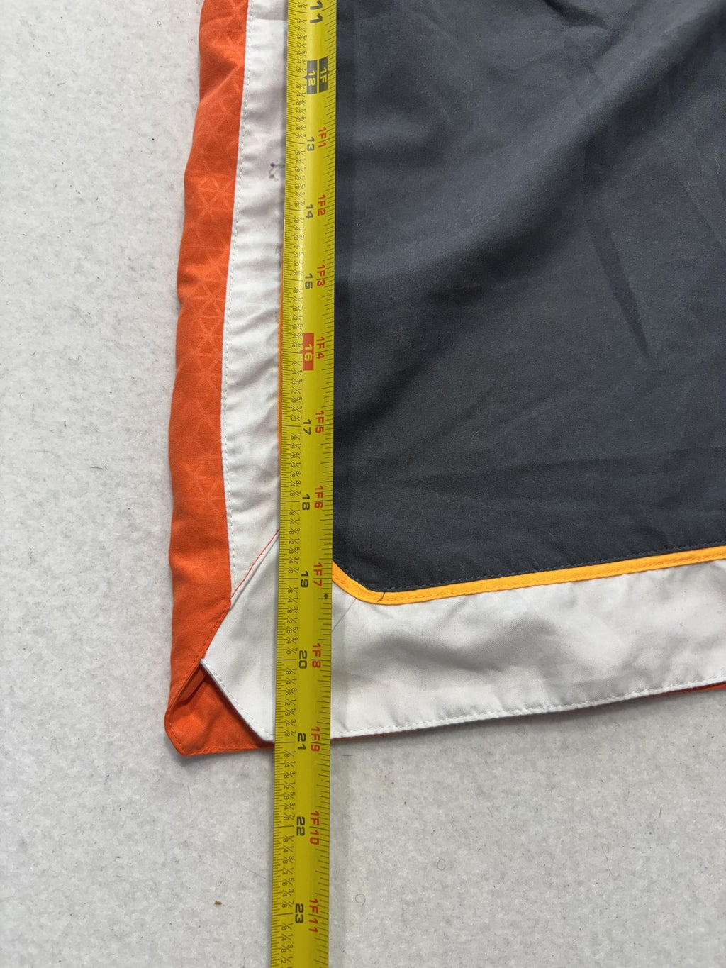 Nike Swim Shorts Mens Large Gray Orange Colorblock Lined Elastic Waist Tie