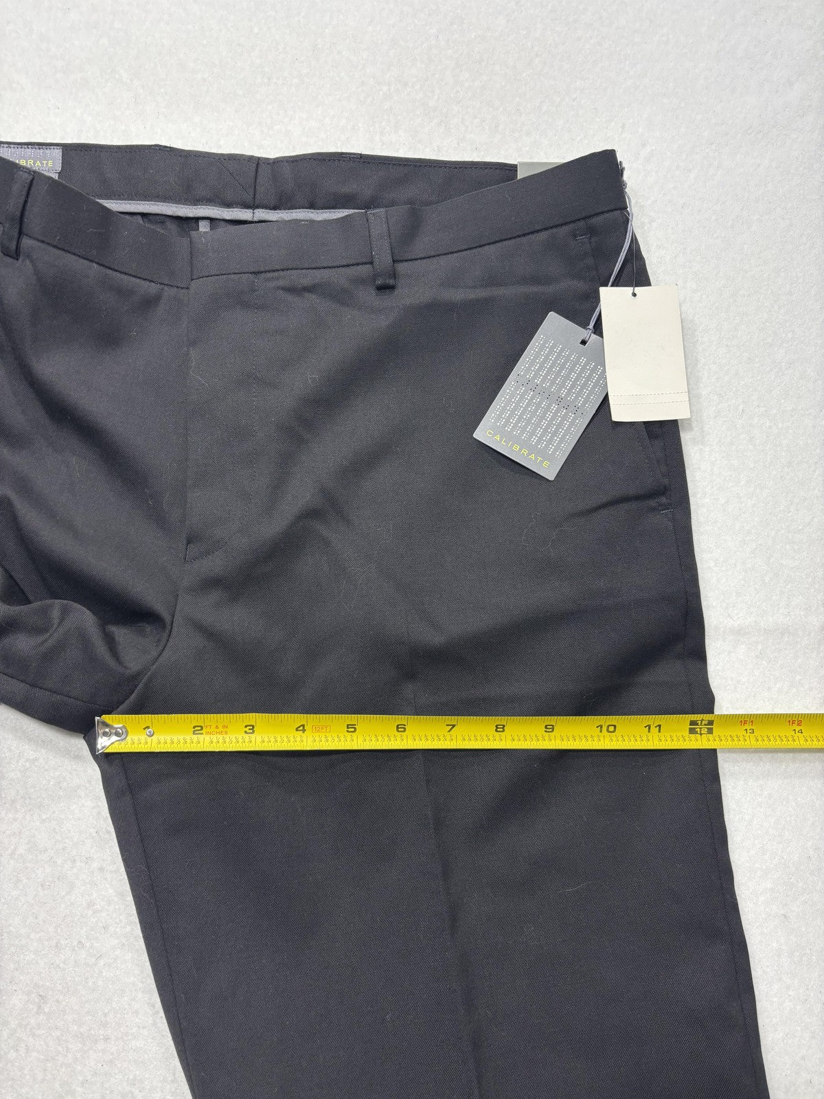 Calibrate Dress Pants Mens 34x38 Black Classic Fit Wool Flat Front Business