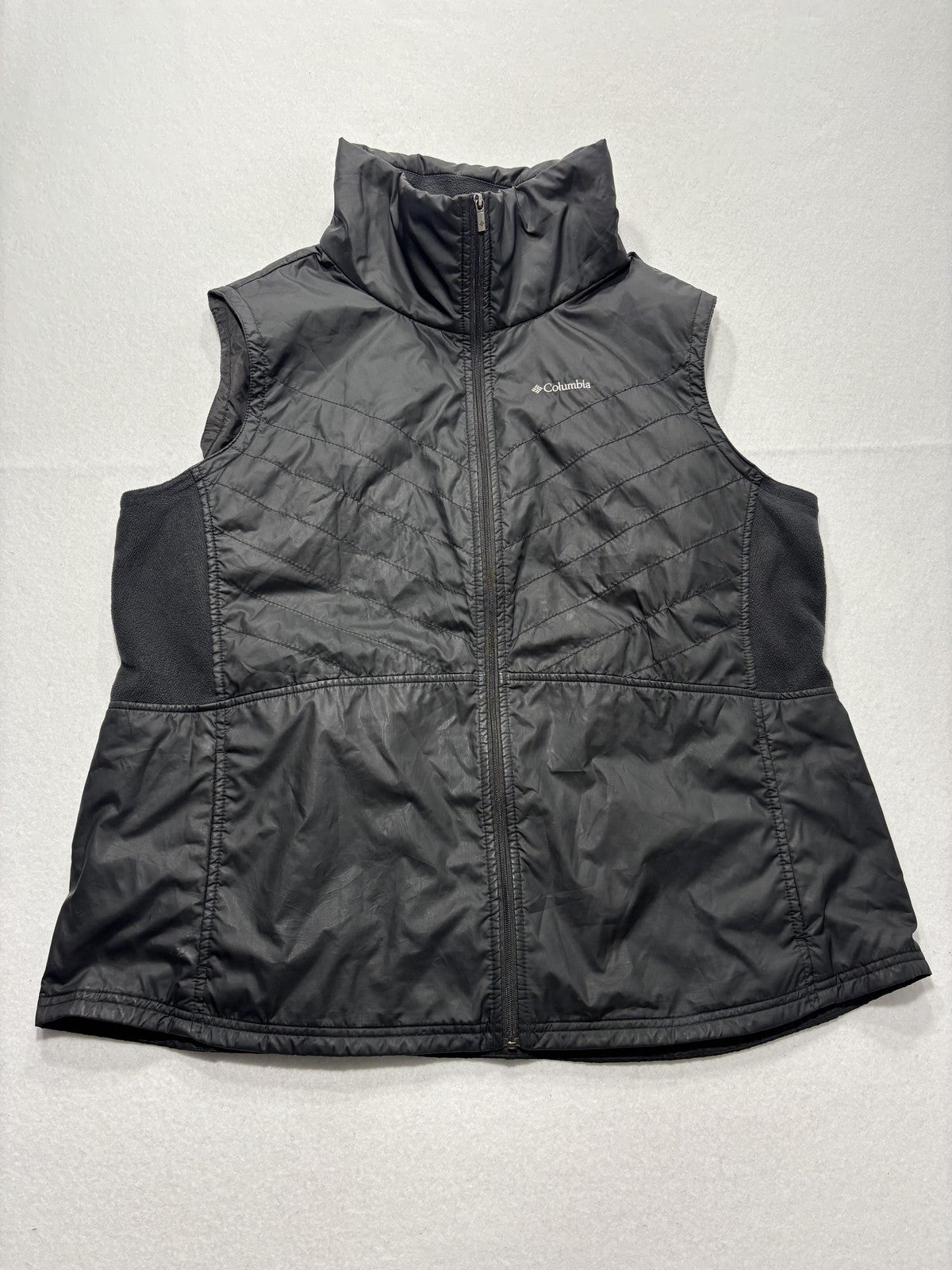 Columbia Vest Womens 2X Plus Black Quilted Insulated Full Zip Outdoor Casual