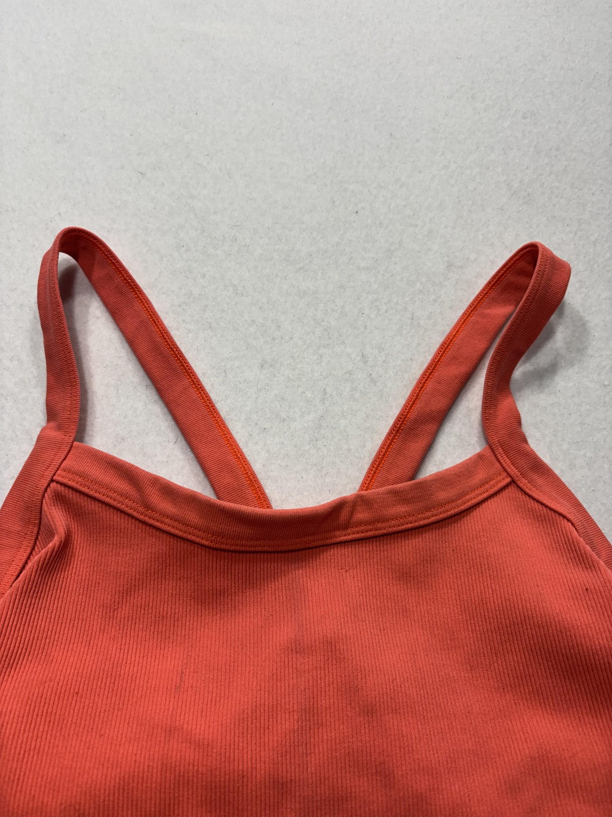 Jp Movement Tank Top Girls Medium Orange Ribbed Scoop Neck Athletic Stretch