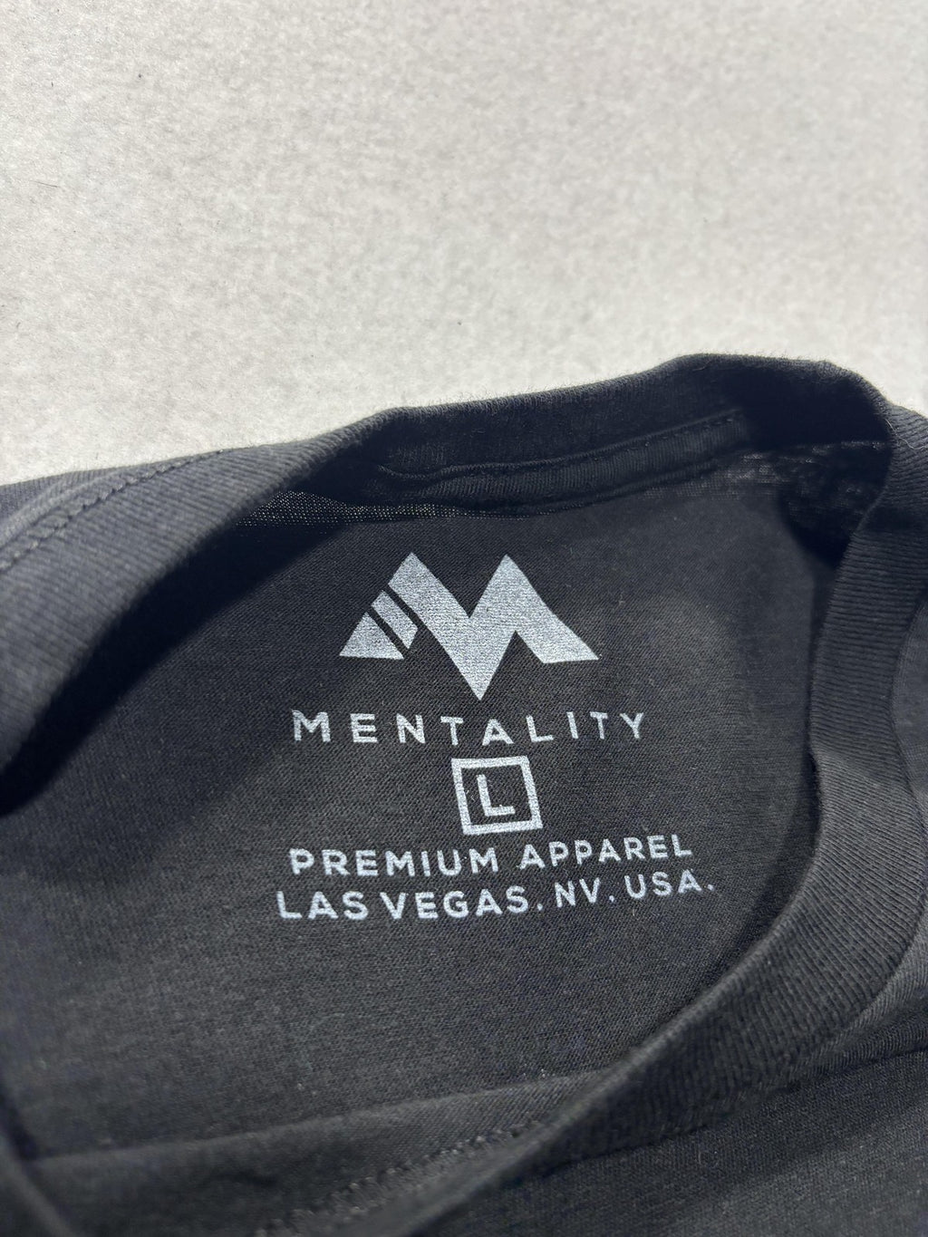 Mentality Shirt Mens Large Black Samurai Skull Graphic Tee Kanji Motto Back