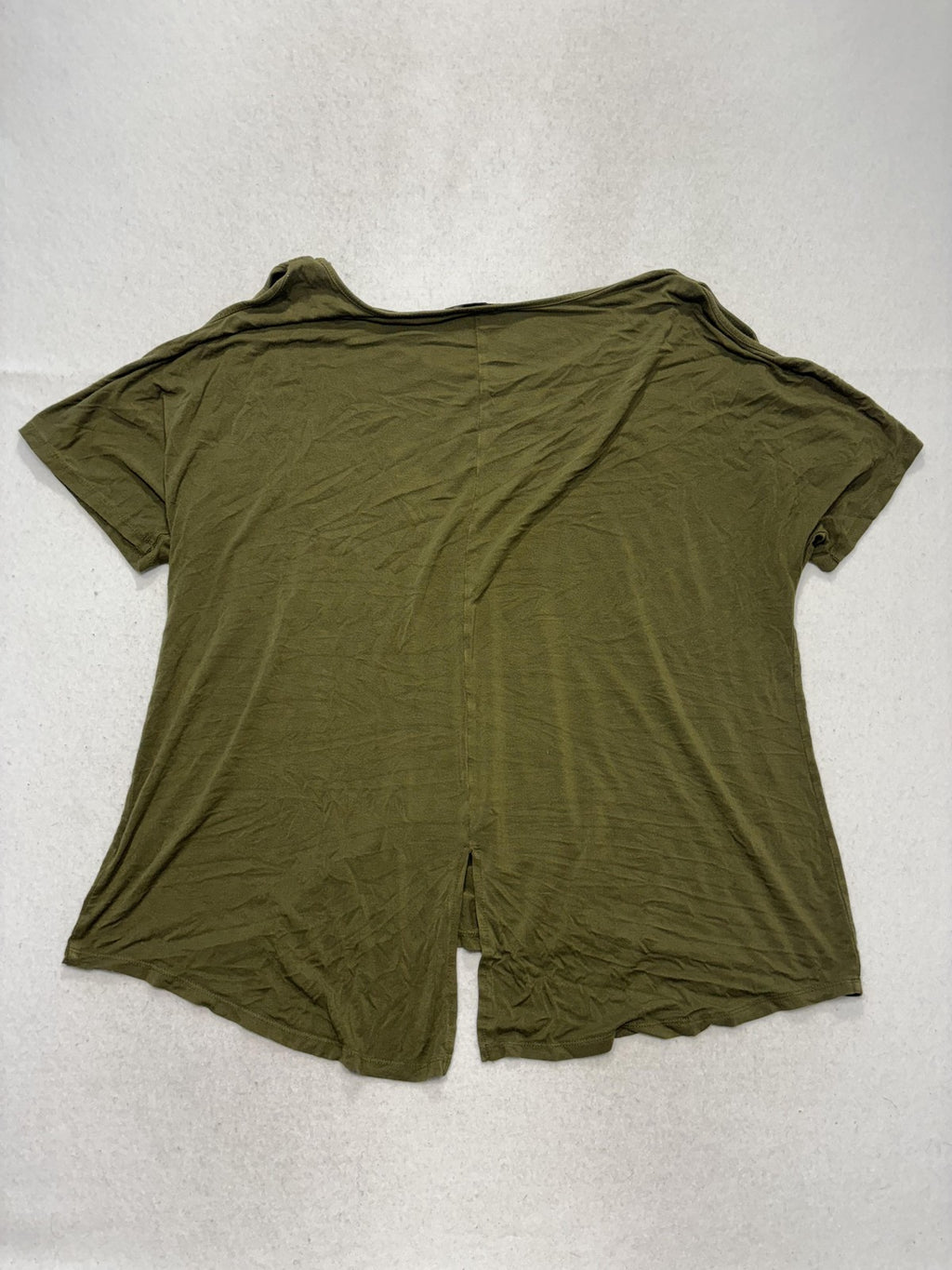 Spense Woman Shirt Womens 1X Plus Green Scoop Neck Short Sleeve Tunic Tee Casual