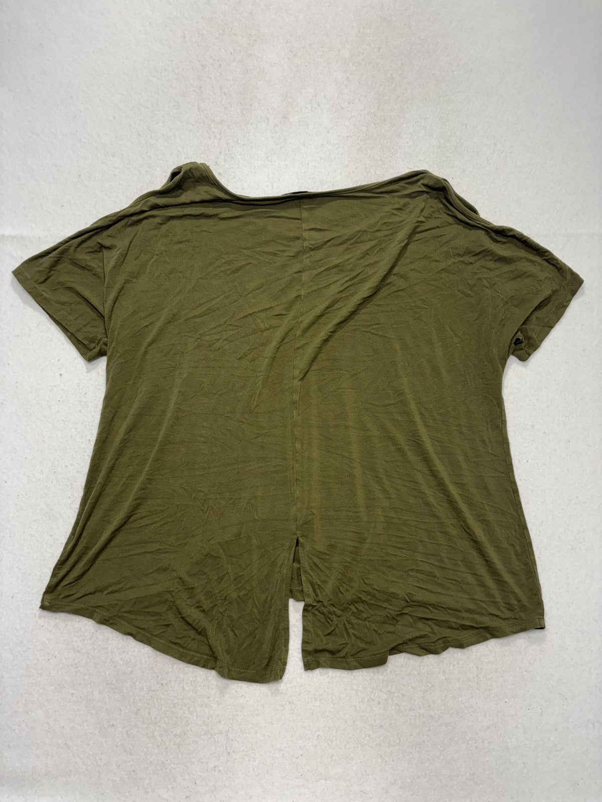 Spense Woman Shirt Womens 1X Plus Green Scoop Neck Short Sleeve Tunic Tee Casual