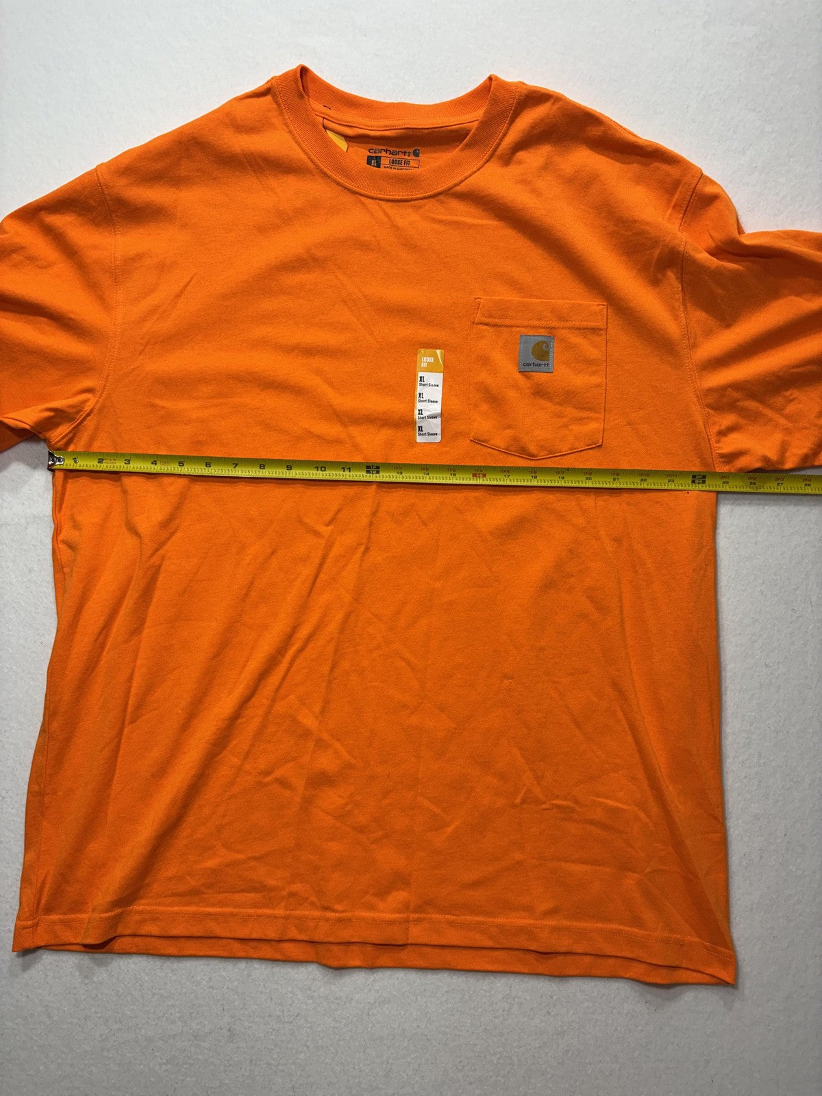 Carhartt Shirt Mens XL Orange K87 Loose Fit Pocket T-Shirt Heavyweight Workwear