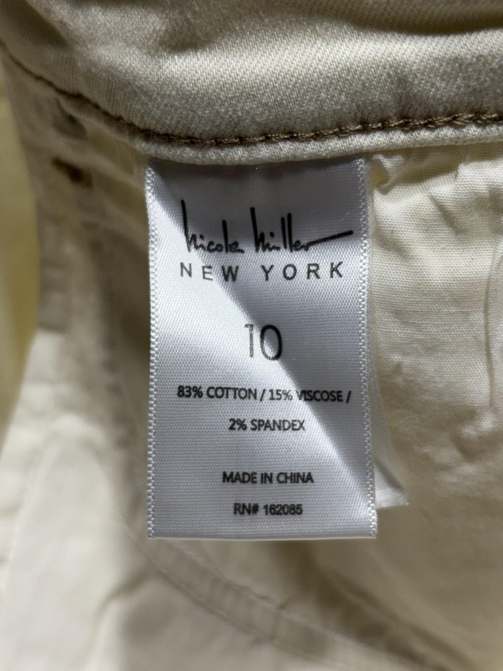 Nicole Miller Soho High Rise Ankle Skinny Jeans Womens 10 Winter White 32x27