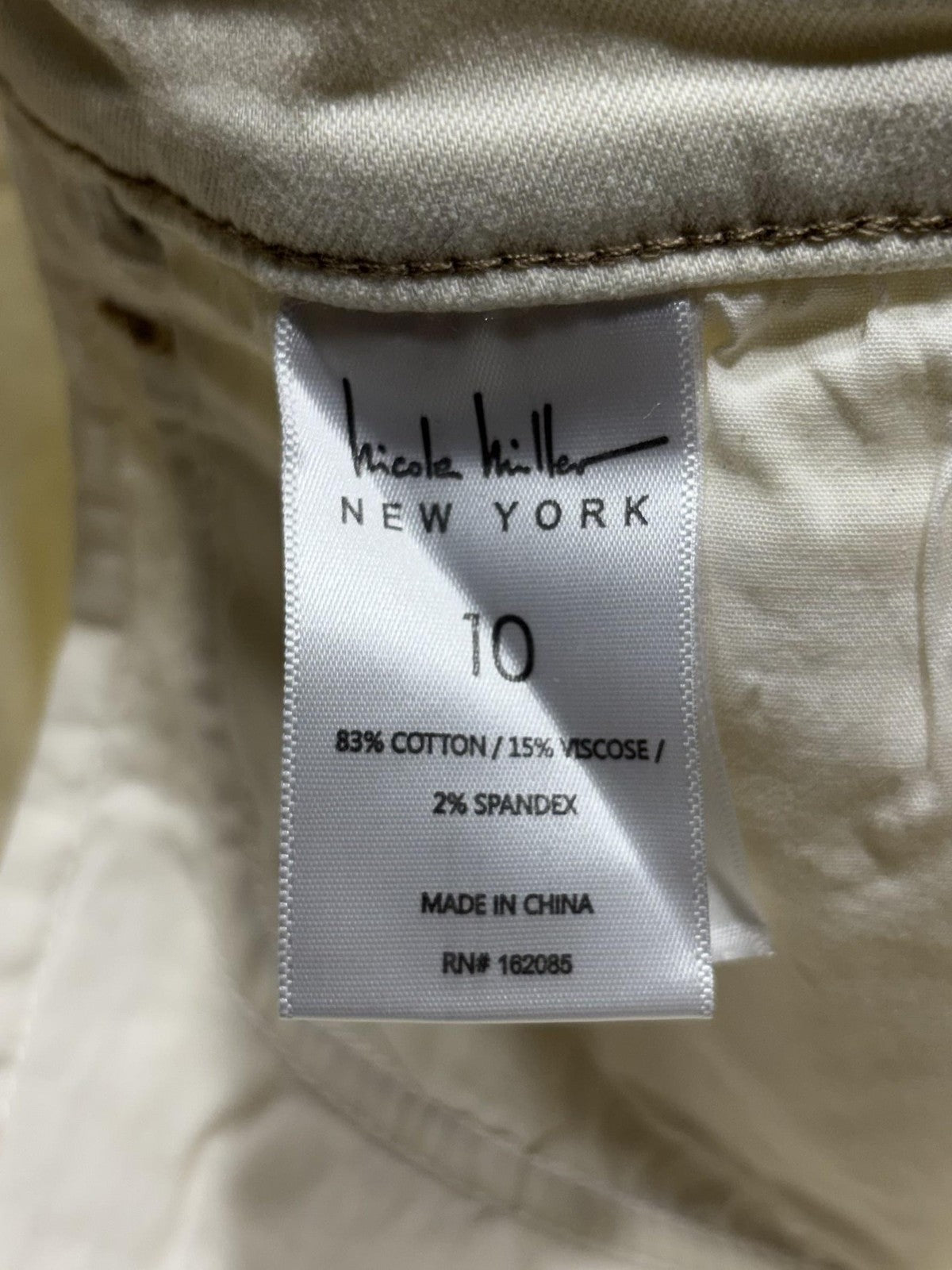 Nicole Miller Soho High Rise Ankle Skinny Jeans Womens 10 Winter White 32x27