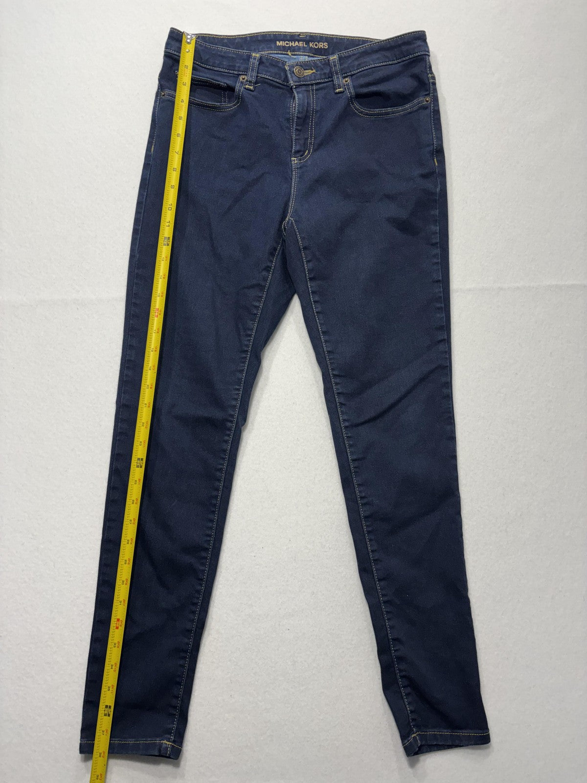 Michael Kors Izzy Skinny Jeans Womens 8 Blue Dark Wash Mid Rise Stretch 30x28.5