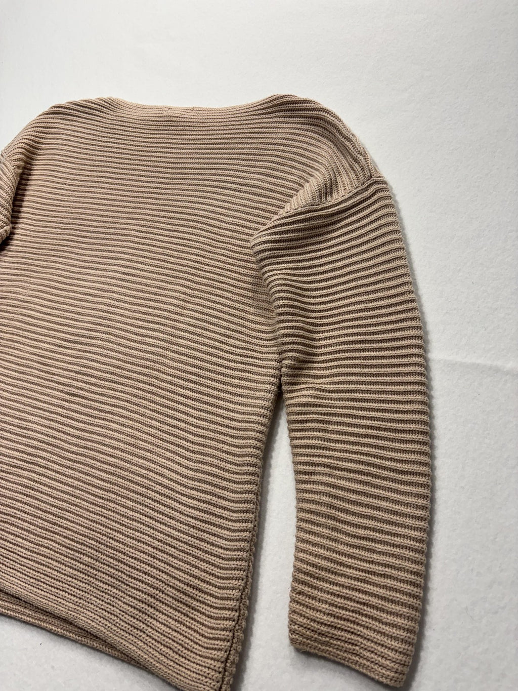 Vince Camuto Sweater Womens Medium Beige Textured Knit Boat Neck Pocket Pullover