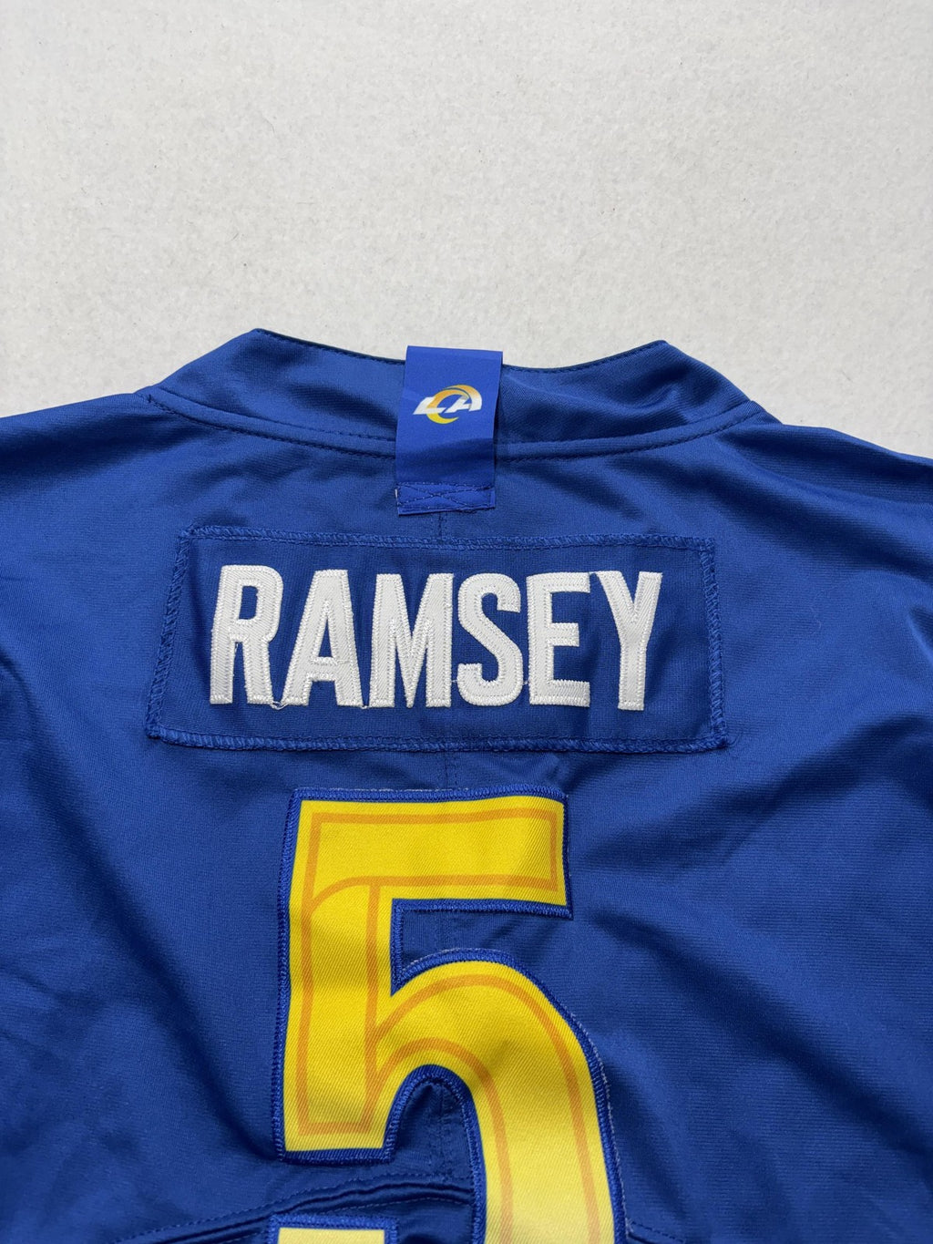 Los Angeles Rams Jersey Boys XL Blue NFL Football Nike Jalen Ramsey 5 On Field