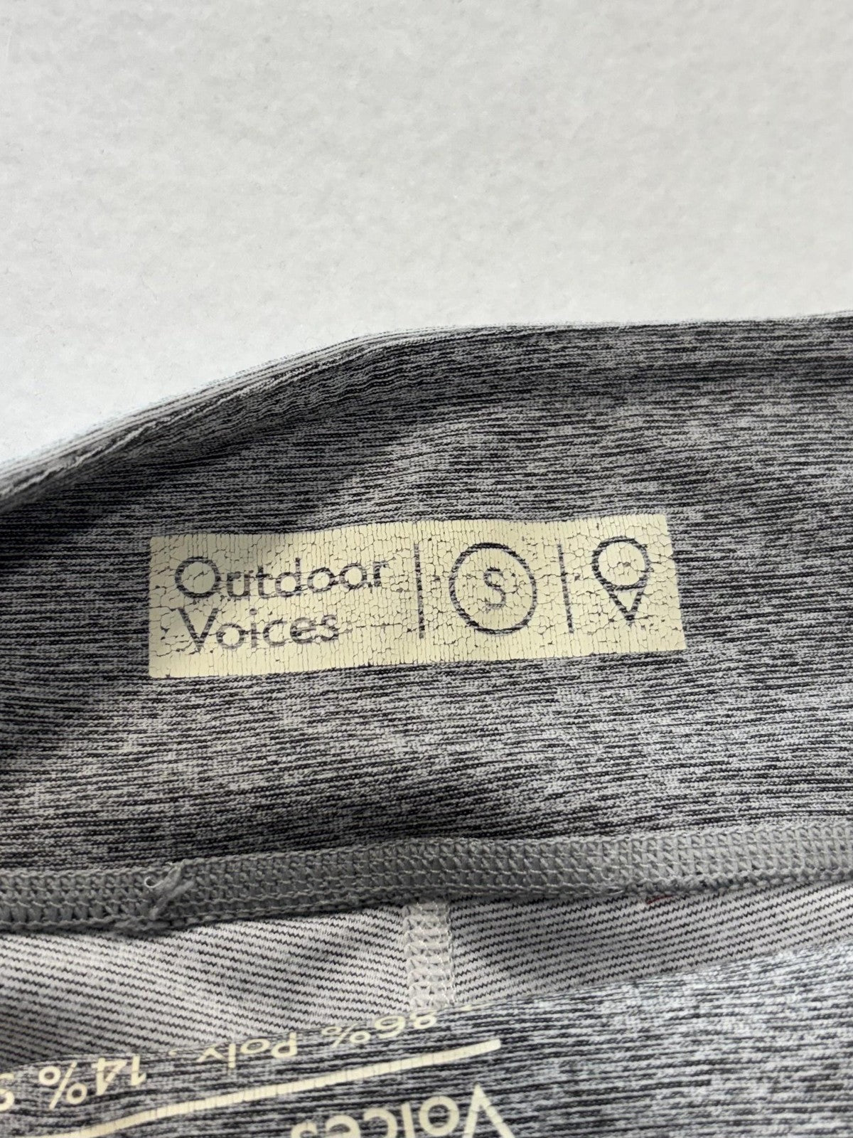 Outdoor Voices Leggings Womens Small Gray Colorblock Stretch Knit Ankle