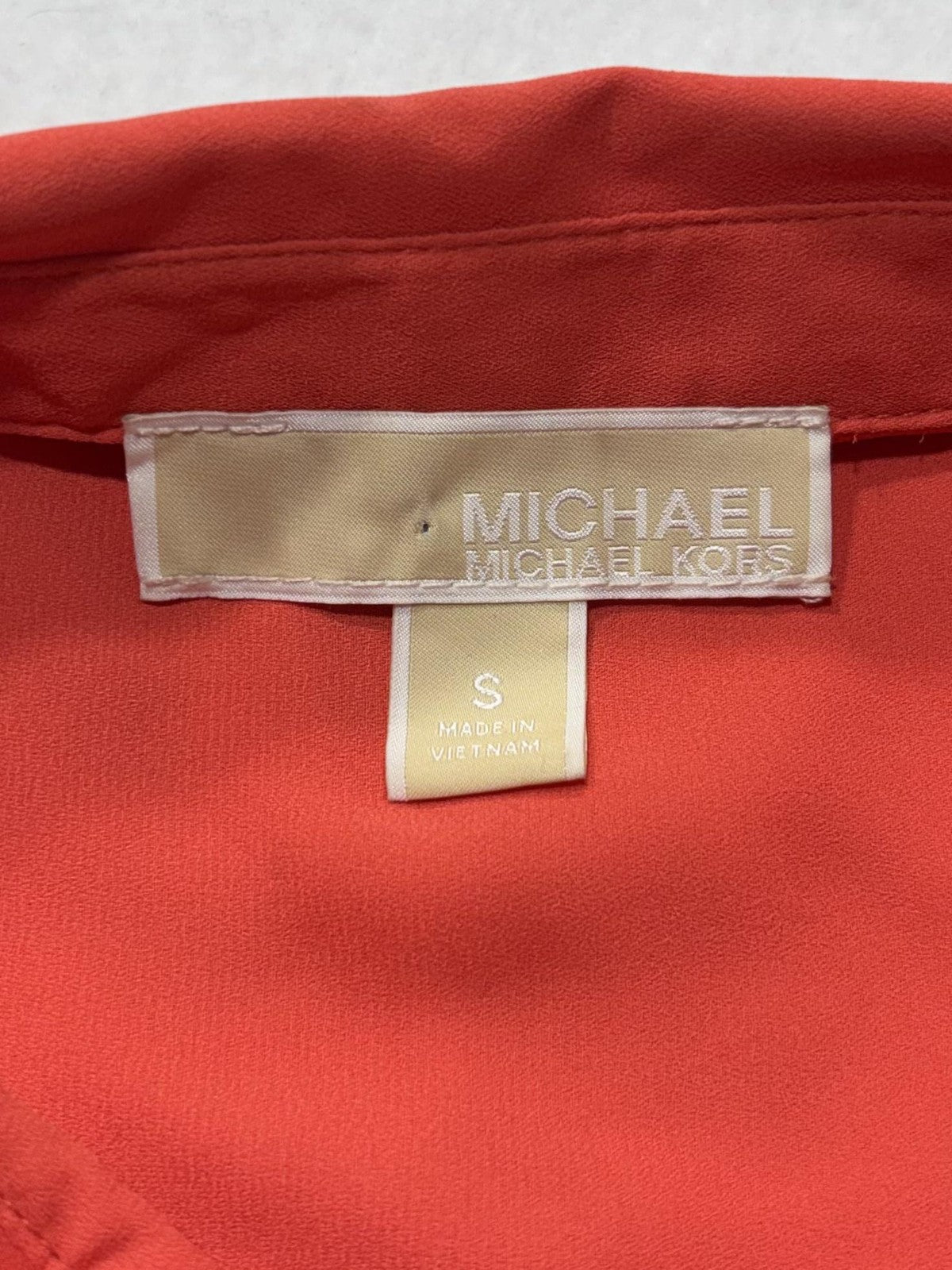 MICHAEL Michael Kors Blouse Womens Small Red Sleeveless Half Zip Tunic Top
