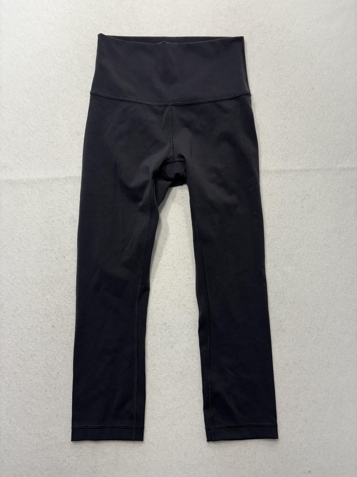 Lululemon Leggings Womens 4 Black High Rise 23" Inseam Cropped Yoga Stretch