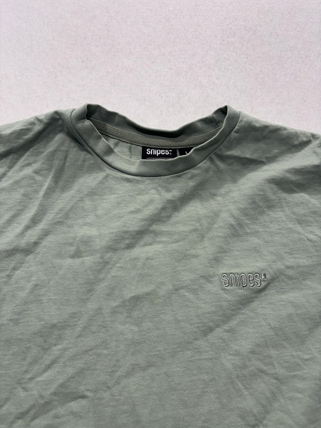 Snipes Shirt Mens Large Green Basic Logo Crew Neck Short Sleeve Tee Streetwear